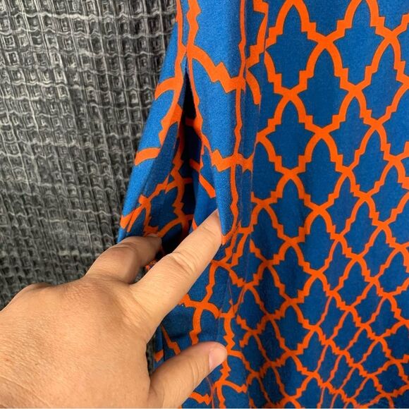 SIMPLY SOUTHERN Short Sleeve Geometric Print Dress with Lace Detail Small #700 - Picture 4 of 10